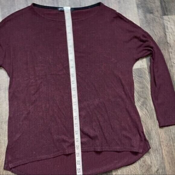 gibson Burgundy Boxy Soft Light Weight Sweater Top Size XXS - Picture 5 of 9